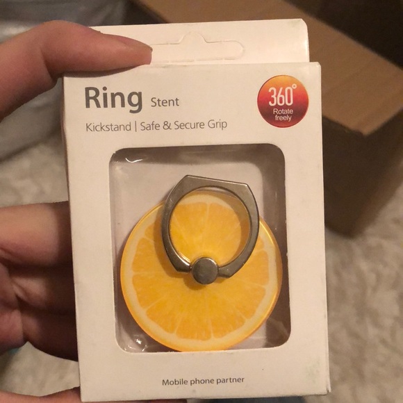 Cell phone Holder Adhesive Ring Lemon - Picture 2 of 2